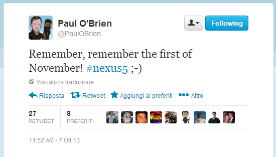 Rumour: Nexus 5 verrà presentato il 1° di Novembre!