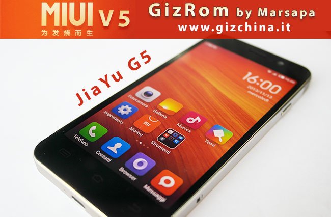 GizRom by Marsapa MIUI V5 3.11.8 per JiaYu G5