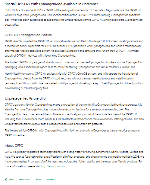 OPPO - Comunicato Stampa