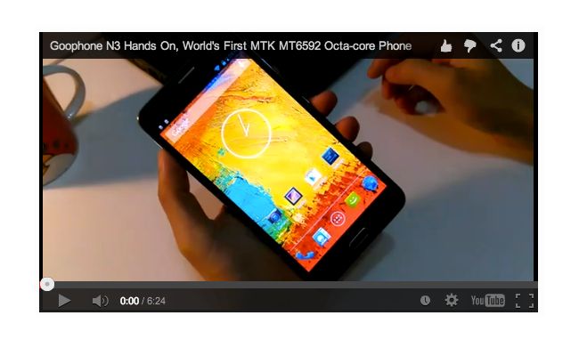 Video Hands-on del GooPhone N3 8-core GooPhone N3