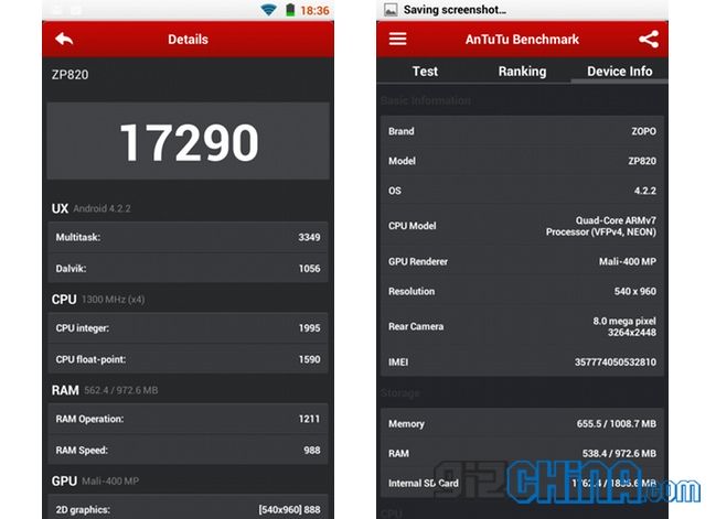 Esclusivo: Zopo ZP820, ecco i primi risultati su Antutu ZOPO ZP820