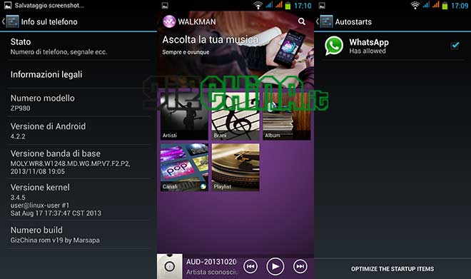 Nuova GizRom per Zopo ZP980/C2 e C3 e KOMU K5- Marsapa V19