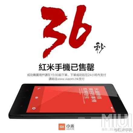 10.000 Xiaomi Hongmi venduti in 36 secondi! Xiaomi Hongmi