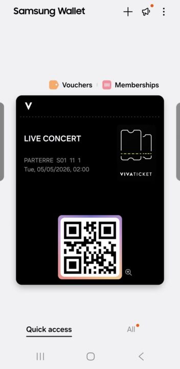Samsung Wallet e Vivaticket