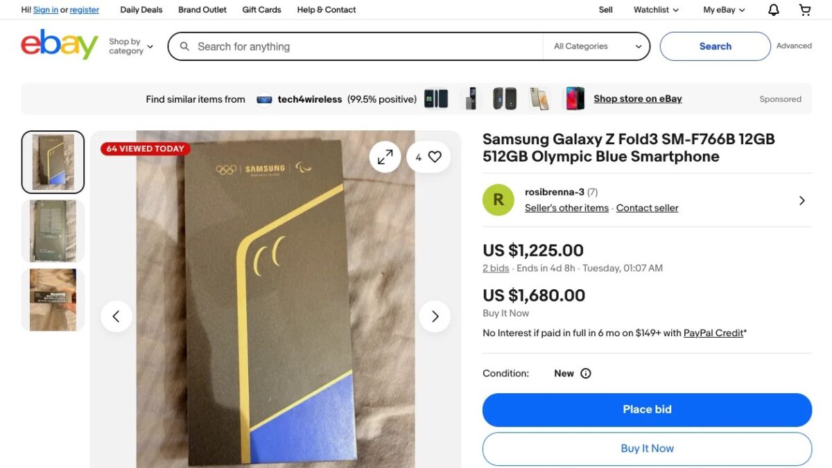 Samsung Galaxy Z Flip 7 Olympic Edition su eBay