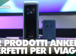 adattatore da viaggio universale Anker Nano e Anker Prime Power Bank da 26250 mAh durante test di ricarica con laptop e smartphone