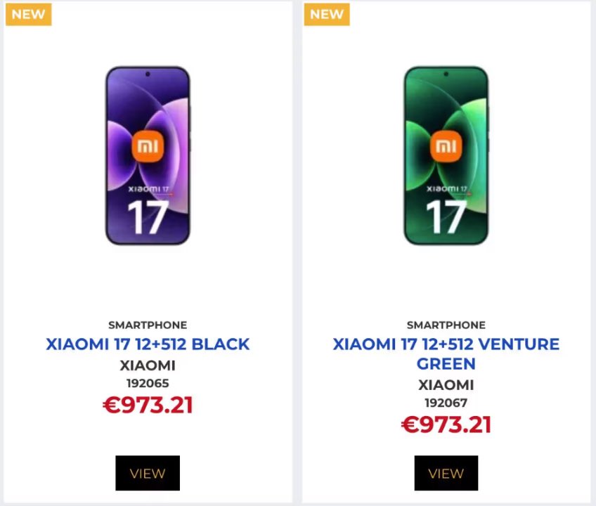 xiaomi 17 e 17 ultra