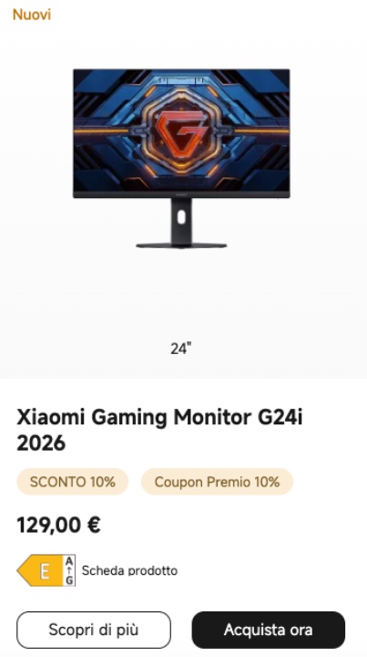 Xiaomi Gaming Monitor G24i e G27i 2026
