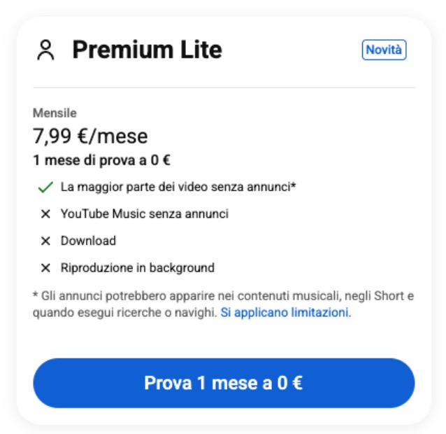 youtube premium lite
